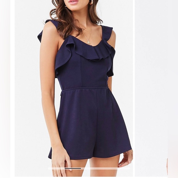 Iris Basic Pants - Ruffled Self-Tie Cutout Romper